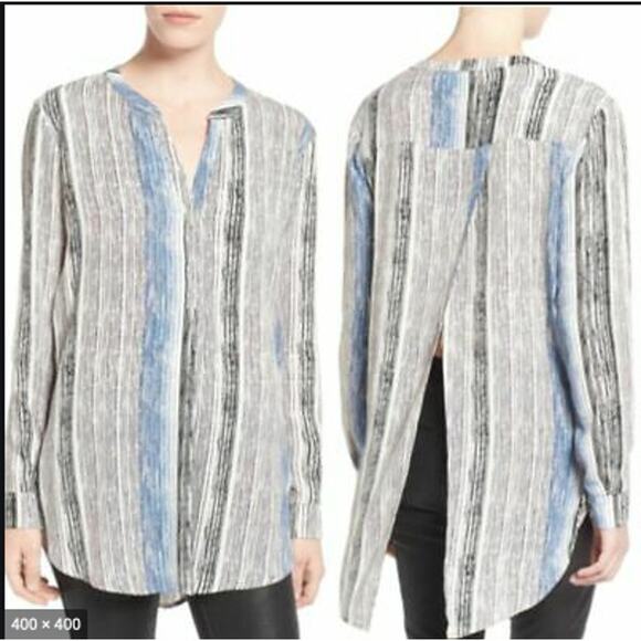 ASTR Shirt Oversized Fly Away Hem Chiffon Tunic Layering Top Women's Sz Medium - Picture 2 of 8